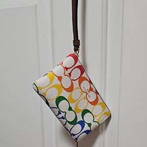 Coach Multicolor Logo Wristlet